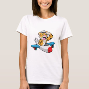 T-shirt Tiger comme pilote dans l'avion