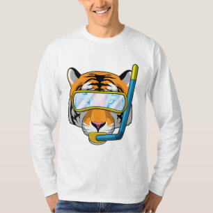 T-shirt Tiger comme plongeur avec tuba