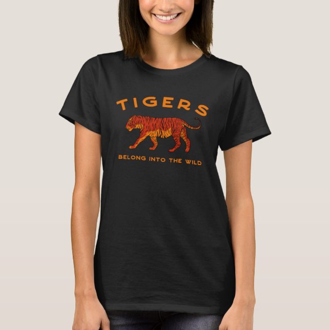 T-shirt Tiger Cool Animal Motif Faune Wild Cat Freedom (Devant)