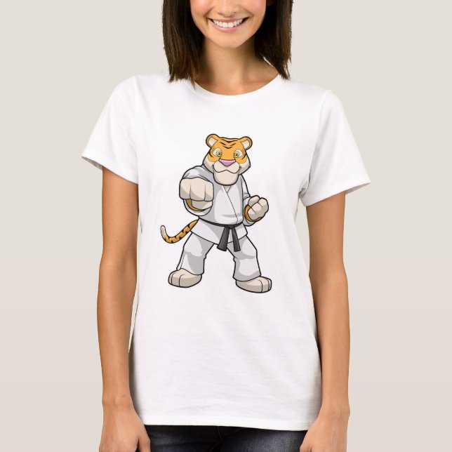 T-shirt Tiger dans les arts martiaux Karate (Devant)