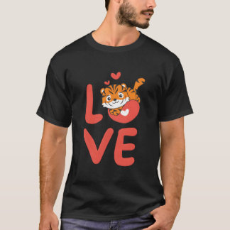 T-shirt Tiger For 'S Day Animals With He Love