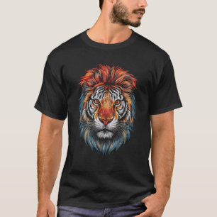 T-shirt Tiger Grandes Chat Coloré Feline Lover Wildli