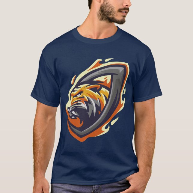 T-shirt Tiger in fire ring (Devant)
