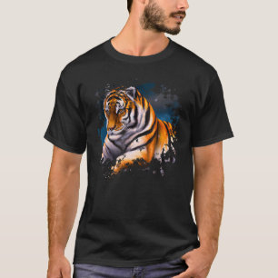 T-shirt Tiger motif chats jungle dents gros chats art anim