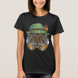 T-shirt Tiger Oktoberfest Allemand Fête de la bière Animal