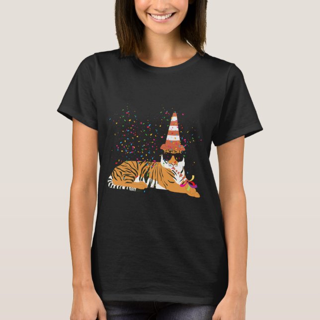 T-shirt Tiger Partying Animals Having A Party  (Devant)
