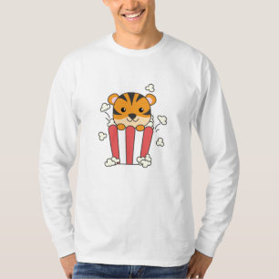 T-shirt Tiger Popcorn Cinéma Soirée Restauration Rapide Pr