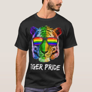 T-shirt Tiger Rainbow Glasses Fierté Wild Funny LGBT Equal