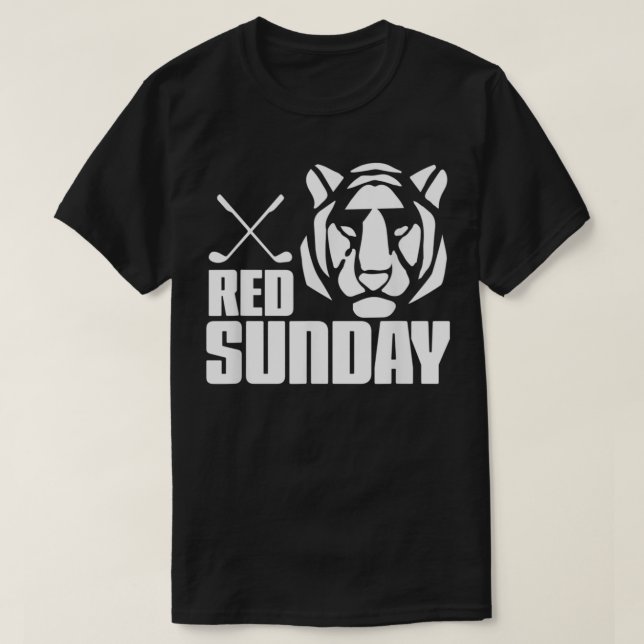 T-shirt Tiger Red Sunday Golf (Design devant)