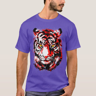 T-shirt Tiger rouge Tigre rétro vintage