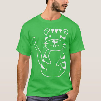 T-shirt Tiger Silhouette Cute Faune Animal Safari Premi