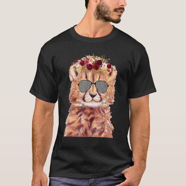 T-shirt Tiger Sunglass Japonais Cherry mignonne Blossom Sa (Devant)