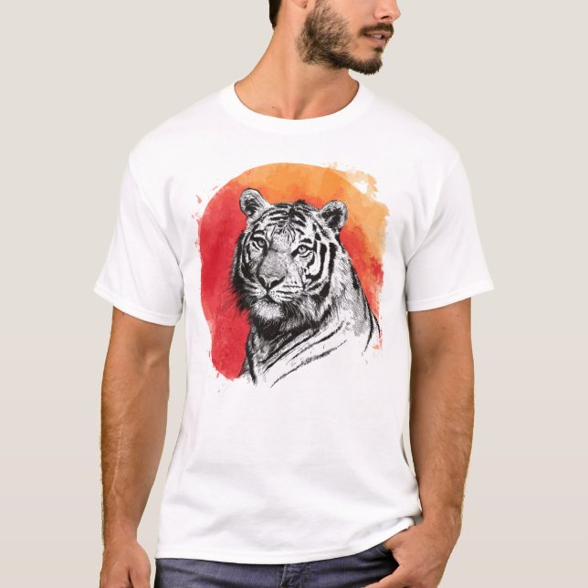 T-shirt Tiger symbol of courage (Devant)
