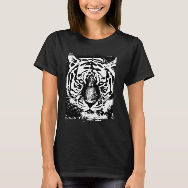 T-shirt Tiger Tiger Tiger Tiger Tête élégant Modèle modern (Devant)