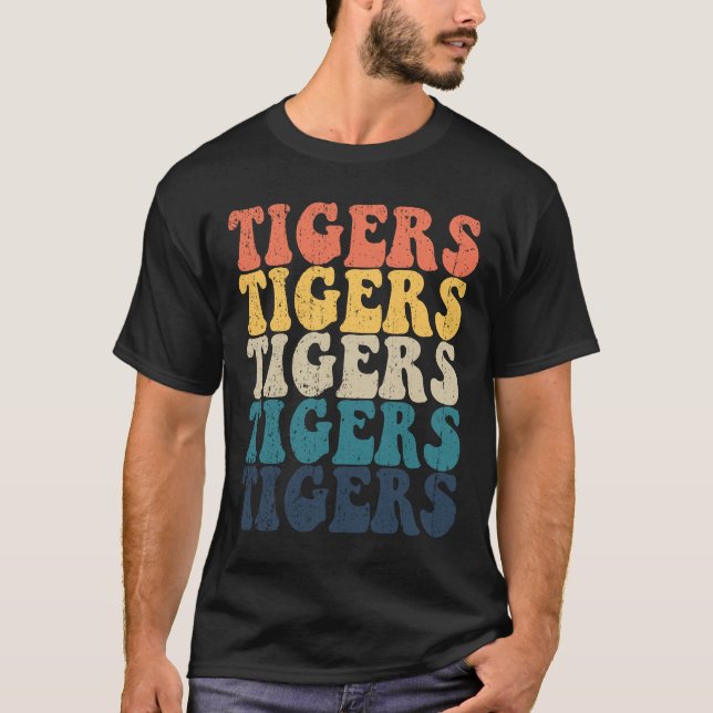 T-shirt Tigers High School Tigers Sports Team Retro Tigers (Devant)