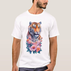 T-shirt Tigre à fleurs