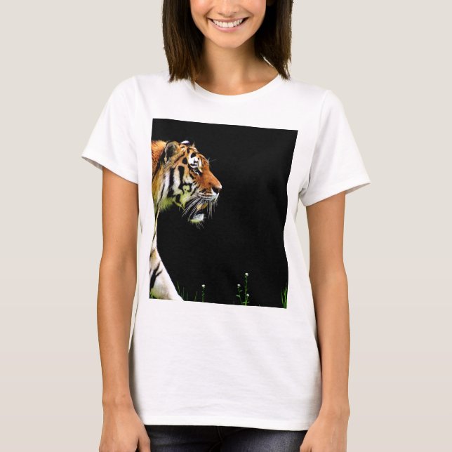 T-shirt Tigre approchant - Oeuvres d'art d'animaux sauvage (Devant)