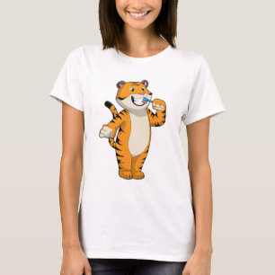 T-shirt Tigre avec brosse à dents
