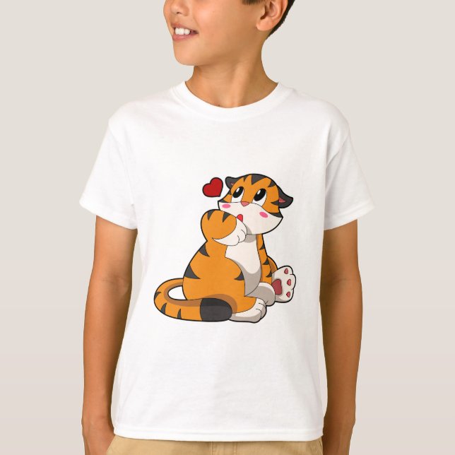 T-shirt Tigre avec coeur (Devant)