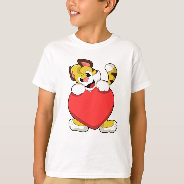 T-shirt Tigre avec coeur (Devant)