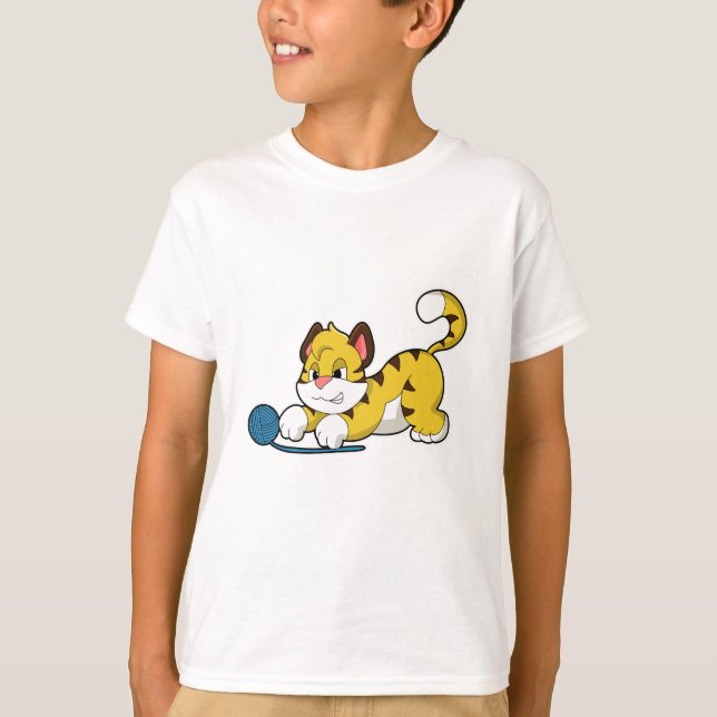 T-shirt Tigre avec fil de laine balle (Devant)