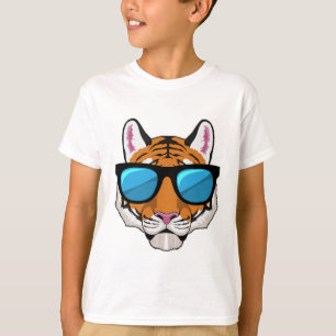 T-shirt Tigre avec lunettes de soleil