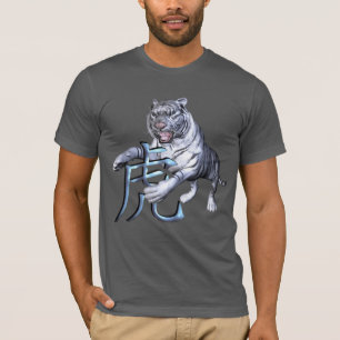 T-shirt Tigre blanc et symbole chinois