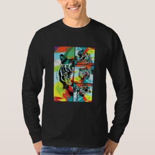 T-shirt Tigre Coloré Tête 2022 Année Du Tigre Zodiac