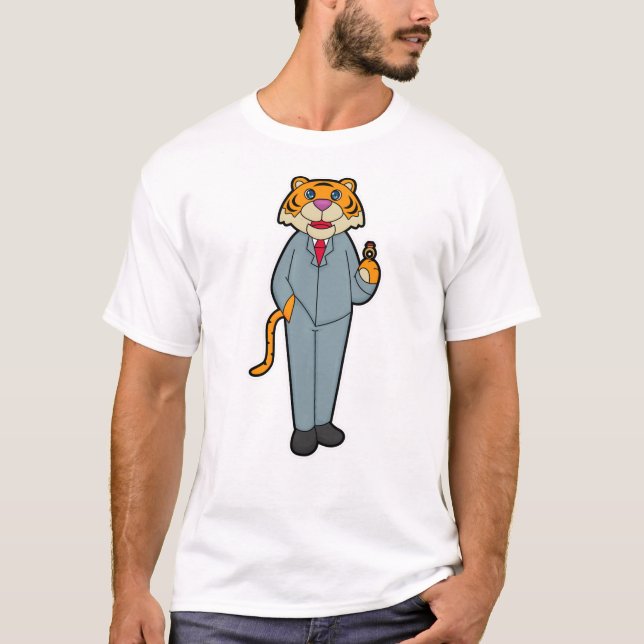 T-shirt Tigre comme Groom avec anneau Mariage (Devant)