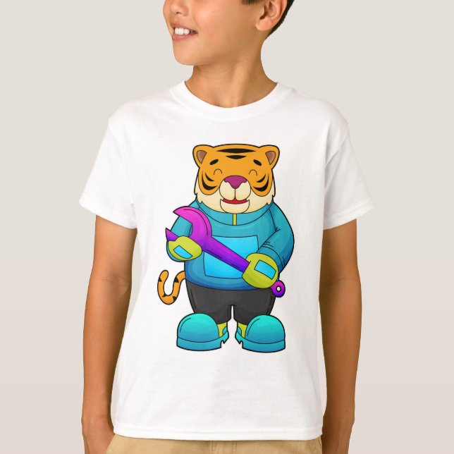 T-shirt Tigre comme mécanique avec clé (Devant)