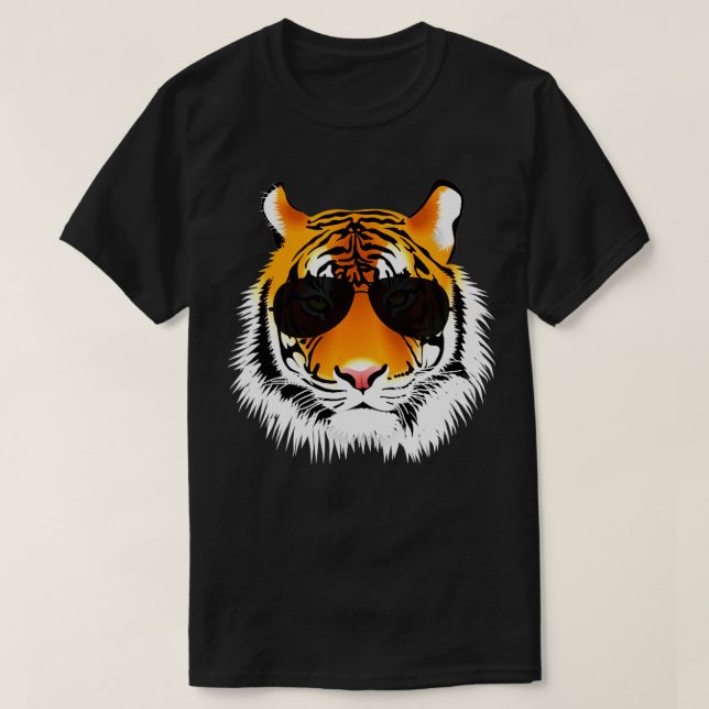 T-shirt Tigre de chat cool avec lunettes de soleil Design (Design devant)