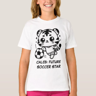 T-shirt Tigre de football de Kawaii