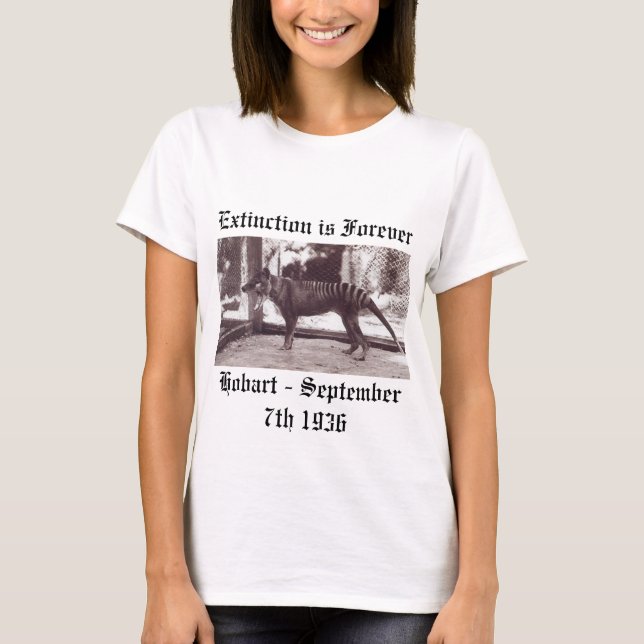 T-shirt Tigre de Tasmanie, Tee - shirt d'extinction de Thy (Devant)