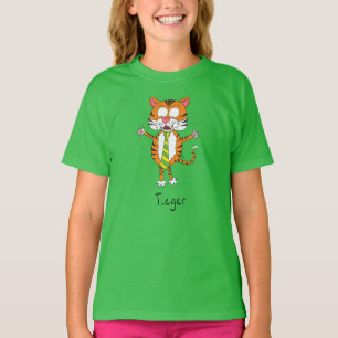T-shirt Tigre Drôle en cravate Dessin animé Enfants