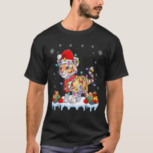 T-shirt Tigre du Bengale portant le chapeau du Père Noël X