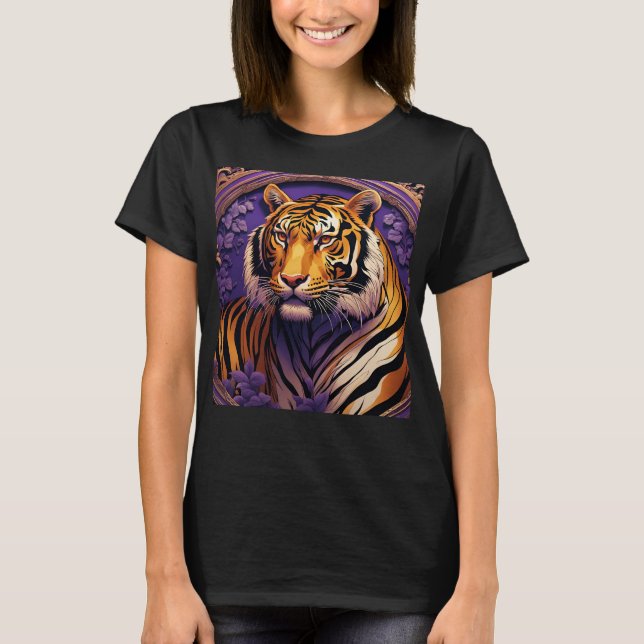 T-shirt Tigre en violet (Devant)