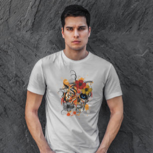 T-shirt Tigre Et Crâne