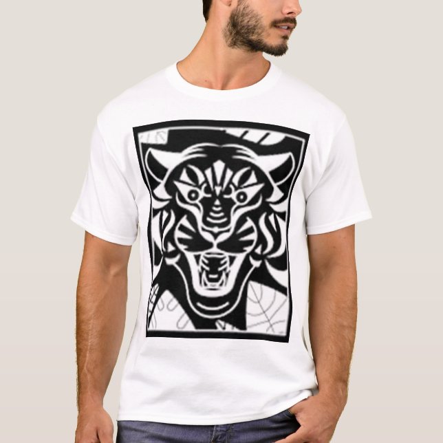 T-shirt tigre et grue (Devant)