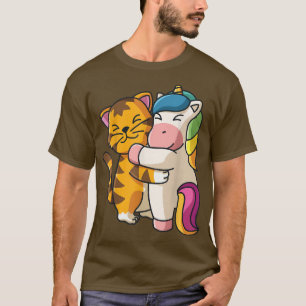 T-shirt Tigre et Unicorn mignon Zoo Animaux accroupies