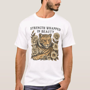 T-shirt Tigre floral - Force et beauté