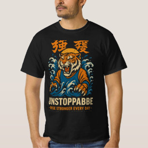 T-shirt Tigre Inarrêtable – Japonais Motivationnel