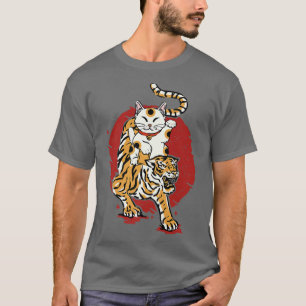 T-shirt Tigre japonais Maneki Neko Chat Lucky Chat Japonai