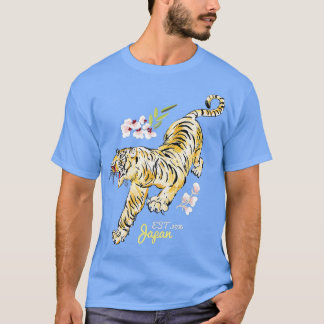 T-shirt Tigre japonais vintage - Fleurs asiatiques Tatouag
