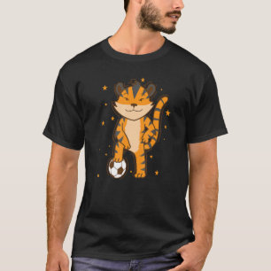 T-shirt Tigre jouer Soccer gros chat