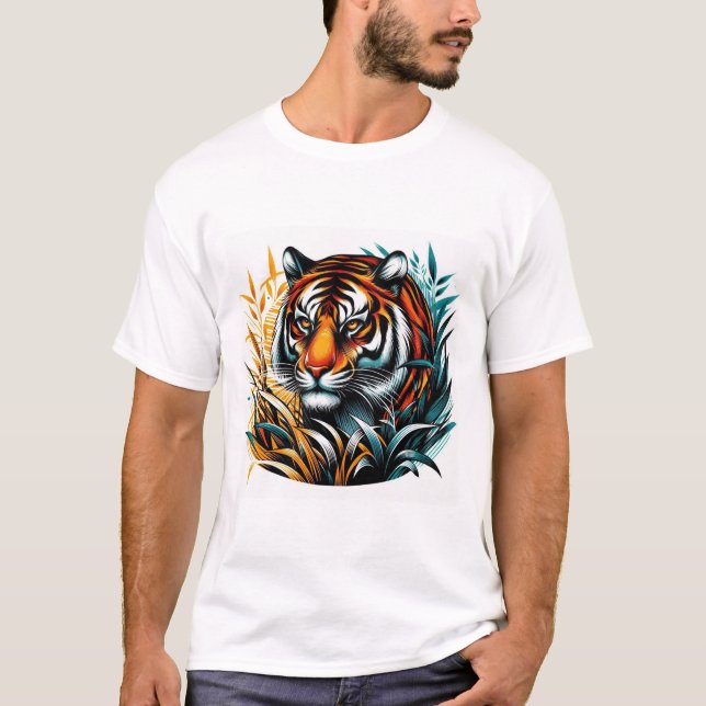 T-shirt Tigre majestueux dans la jungle vibrante (Devant)
