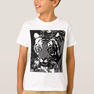 T-shirt Tigre noir blanc Pop Art