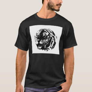 T-shirt Tigre noir et blanc