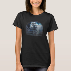 T-shirt Tigre noir et blanc vintage rétro aux yeux bleus