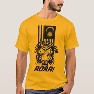 T-SHIRT TIGRE PATRIOTE NOIR ET BLANC LIBERTÉ