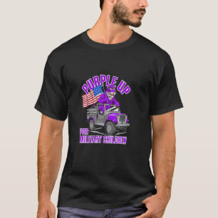 T-shirt Tigre patriotique Violet pour les enfants de milit